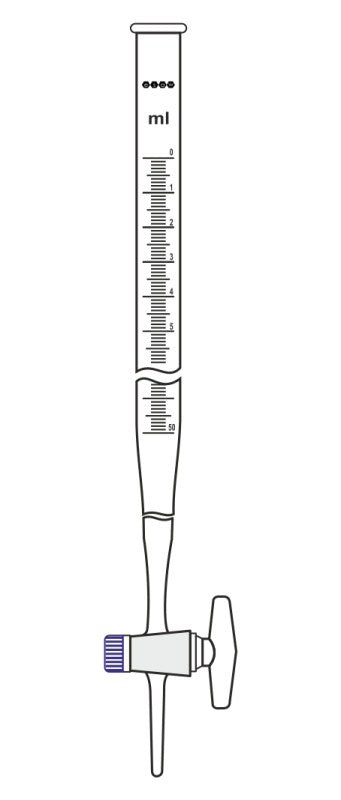 Buretes with Straight Bore Glass Key with Screw Thread, O-Ring Stopcock - My Store