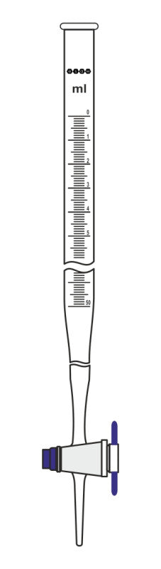 Buretes Straight Bore, PTFE Key Stopcock, Accuracy As Per Class ‘B’