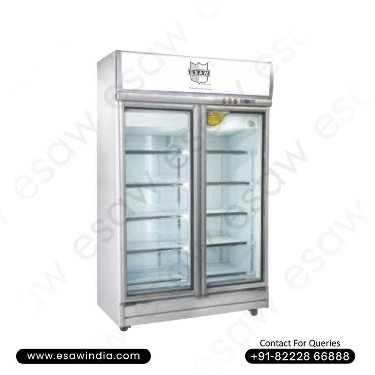 Double Glass Door Vertical Freezer